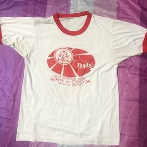 Vintage 1986 JAPAN vs CANADA RUGBY tee